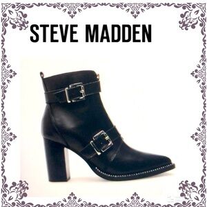 Steve Madden Halle Black Leather Boots